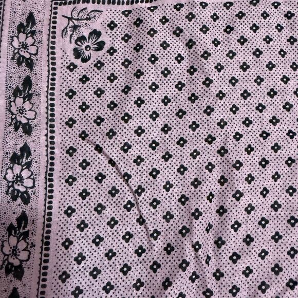 Madewell Purple Floral Daisy Bandana Scarf Neck Tie Paisley 90s Y2K Cotton - Picture 5 of 5